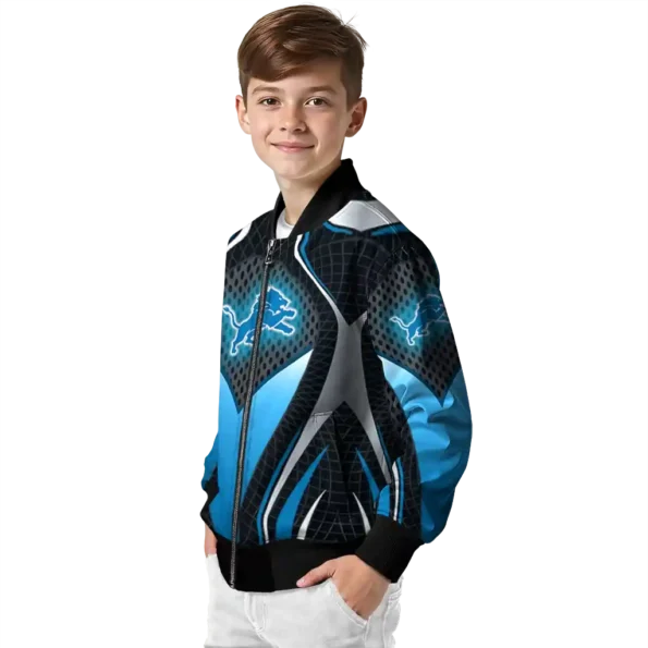 personalized detroit lions mesh chest grey crocs black bomber jacket trendy