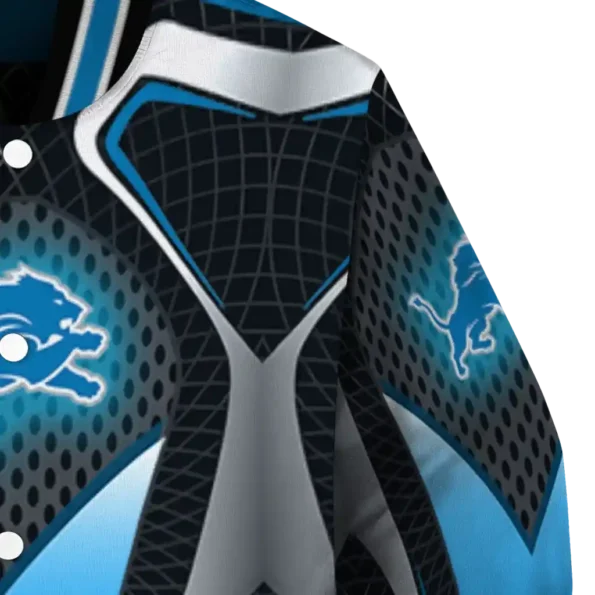 personalized detroit lions mesh chest grey crocs black varsity jacket premium grade.webp