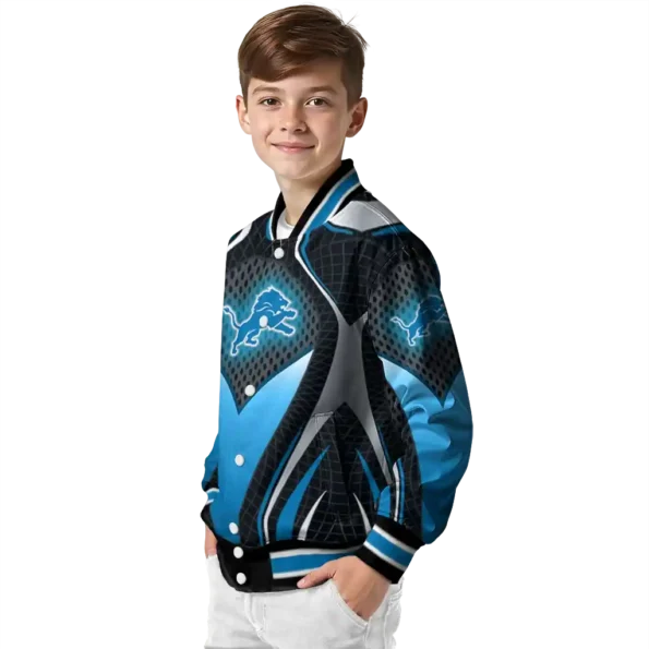 personalized detroit lions mesh chest grey crocs black varsity jacket trendy.webp
