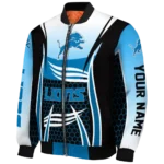 personalized detroit lions mesh effect blue black bomber jacket best selling