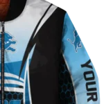 personalized detroit lions mesh effect blue black bomber jacket best selling