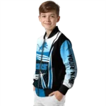 personalized detroit lions mesh effect blue black bomber jacket best selling