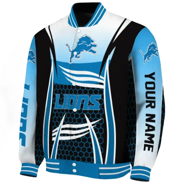 personalized detroit lions mesh effect blue black varsity jacket best selling.webp