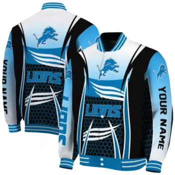 personalized detroit lions mesh effect blue black varsity jacket fashion forward.webp