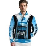 personalized detroit lions mesh effect blue black varsity jacket best selling.webp
