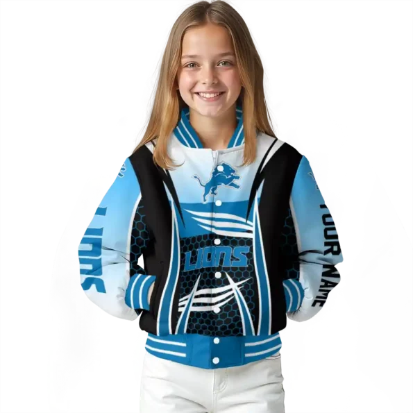 personalized detroit lions mesh effect blue black varsity jacket top rated.webp