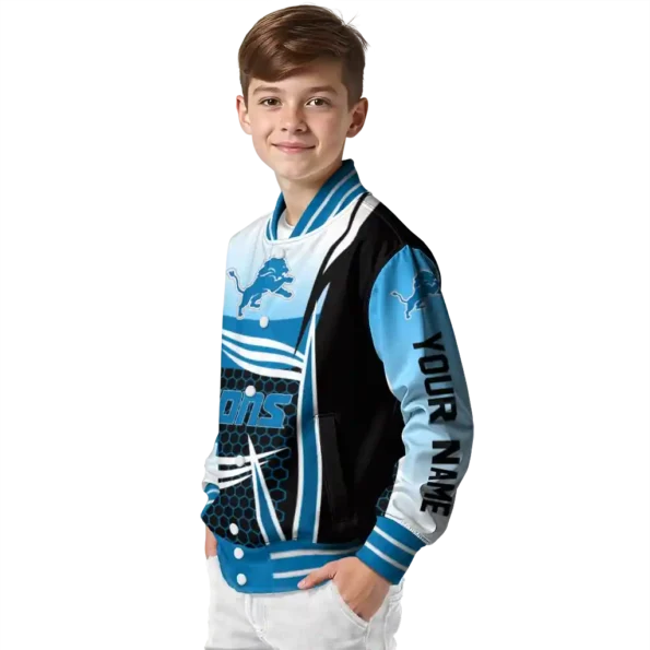 personalized detroit lions mesh effect blue black varsity jacket trendy.webp