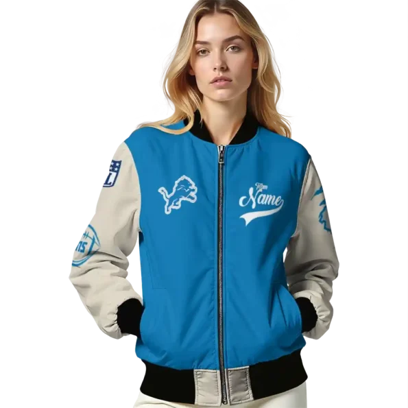 personalized detroit lions razorback outline blue nude bomber jacket latest model