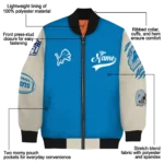 personalized detroit lions razorback outline blue nude bomber jacket best selling