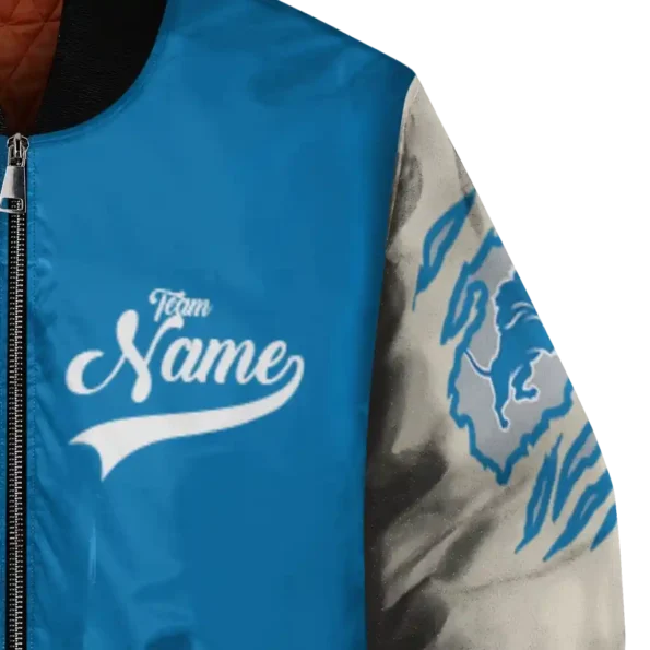 personalized detroit lions razorback outline blue nude bomber jacket premium grade