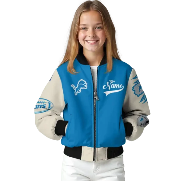 personalized detroit lions razorback outline blue nude bomber jacket top rated