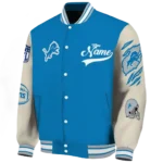 personalized detroit lions razorback outline blue nude varsity jacket best selling.webp
