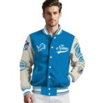 personalized detroit lions razorback outline blue nude varsity jacket best selling.webp