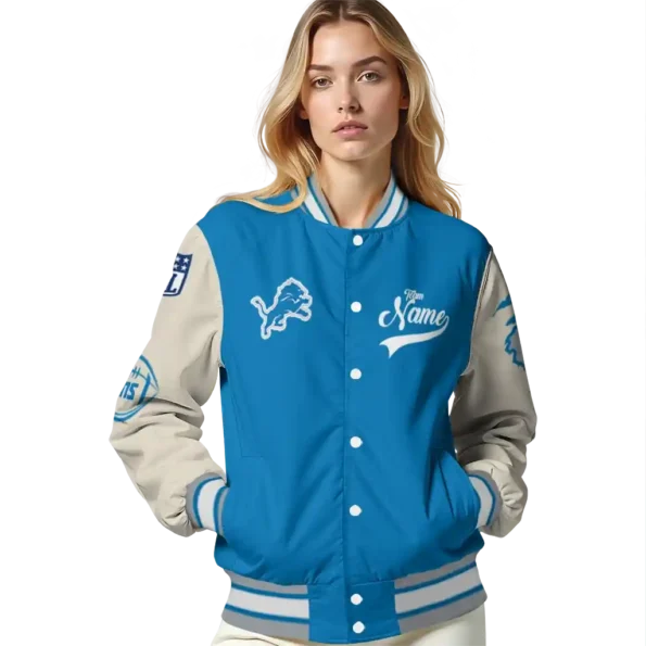 personalized detroit lions razorback outline blue nude varsity jacket latest model.webp