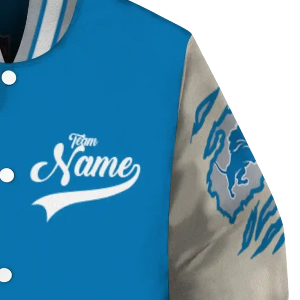 personalized detroit lions razorback outline blue nude varsity jacket premium grade.webp