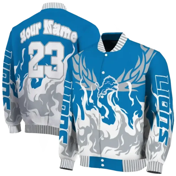personalized detroit lions winged blaze blue white varsity jacket fashion forward.webp