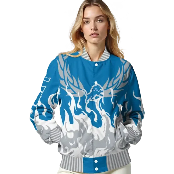 personalized detroit lions winged blaze blue white varsity jacket latest model.webp