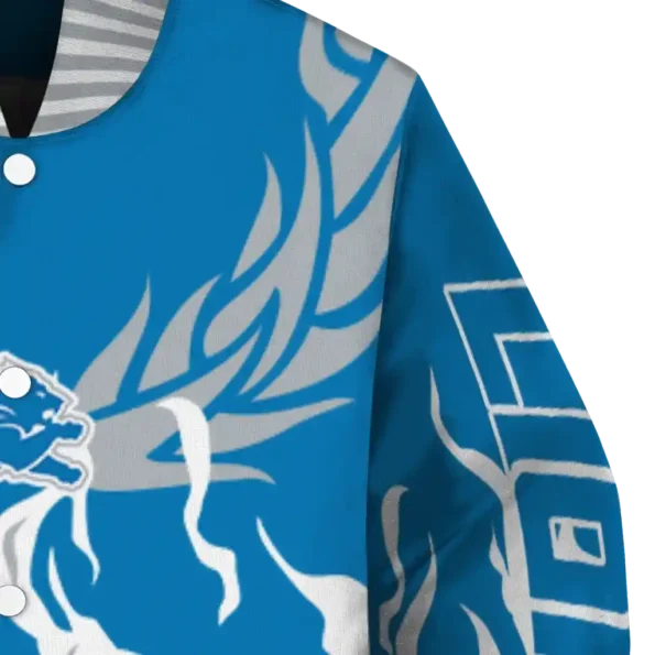 personalized detroit lions winged blaze blue white varsity jacket premium grade.webp