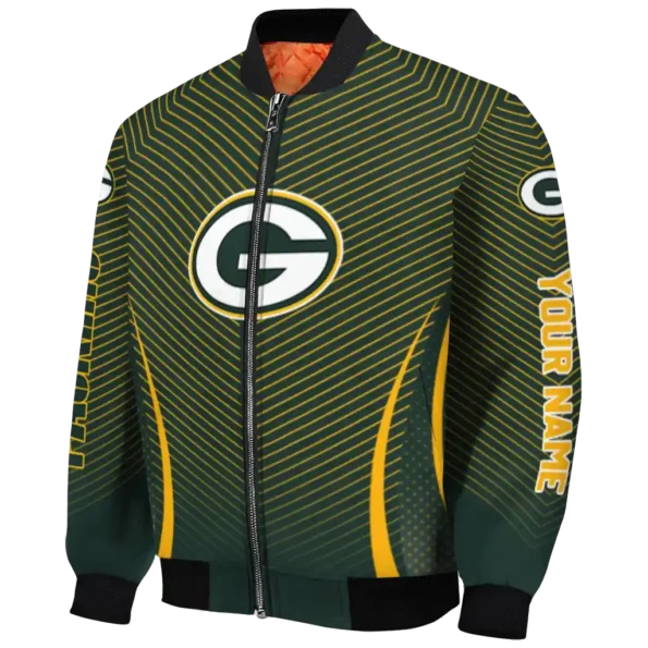 personalized green bay packers chevron arrow green bomber jacket best selling