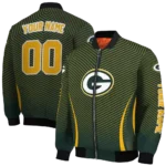 personalized green bay packers chevron arrow green bomber jacket best selling