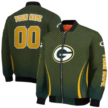 personalized green bay packers chevron arrow green bomber jacket fashion forward
