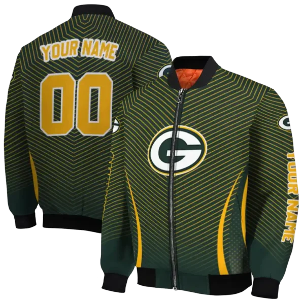 personalized green bay packers chevron arrow green bomber jacket fashion forward