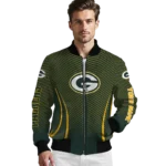 personalized green bay packers chevron arrow green bomber jacket best selling