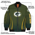 personalized green bay packers chevron arrow green bomber jacket best selling