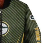 personalized green bay packers chevron arrow green bomber jacket best selling