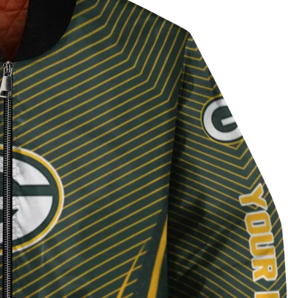 personalized green bay packers chevron arrow green bomber jacket premium grade