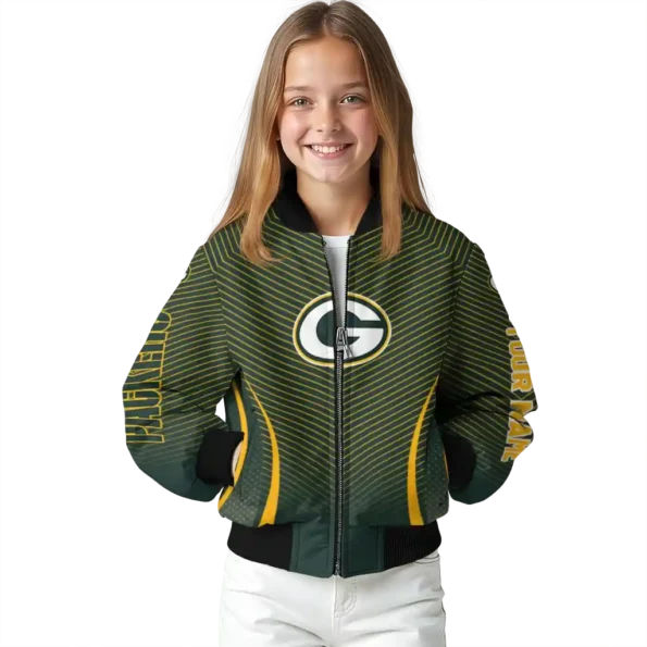 personalized green bay packers chevron arrow green bomber jacket top rated