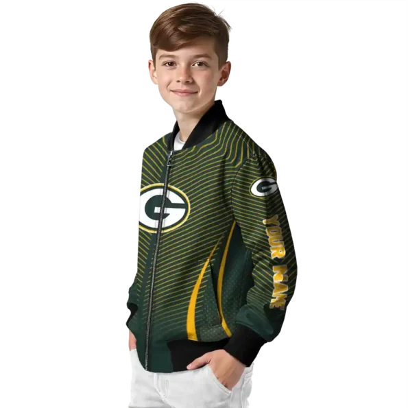 personalized green bay packers chevron arrow green bomber jacket trendy