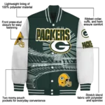 personalized green bay packers ferris arena green white varsity jacket best selling.webp