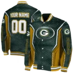 personalized green bay packers power plate green varsity jacket best selling.webp
