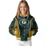personalized green bay packers power plate green varsity jacket best selling.webp