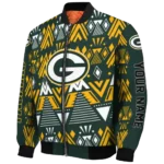 personalized green bay packers pyramid shapes green bomber jacket best selling
