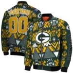 personalized green bay packers pyramid shapes green bomber jacket best selling