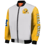 personalized green bay packers speckled arms green gray bomber jacket best selling