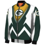 personalized green bay packers v stripes green white bomber jacket best selling