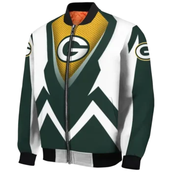 personalized green bay packers v stripes green white bomber jacket best selling