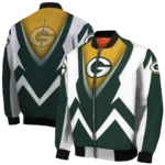 personalized green bay packers v stripes green white bomber jacket best selling