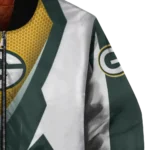 personalized green bay packers v stripes green white bomber jacket best selling