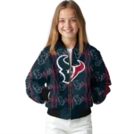 personalized houston texans bolt stripe blue bomber jacket best selling