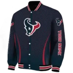personalized houston texans chevron arrow blue varsity jacket best selling.webp