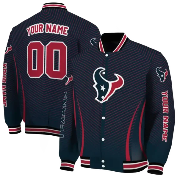 personalized houston texans chevron arrow blue varsity jacket fashion forward.webp