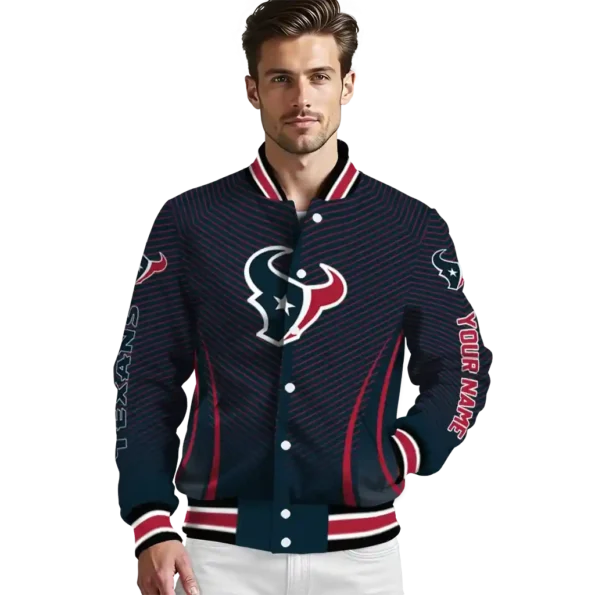 personalized houston texans chevron arrow blue varsity jacket high quality.webp