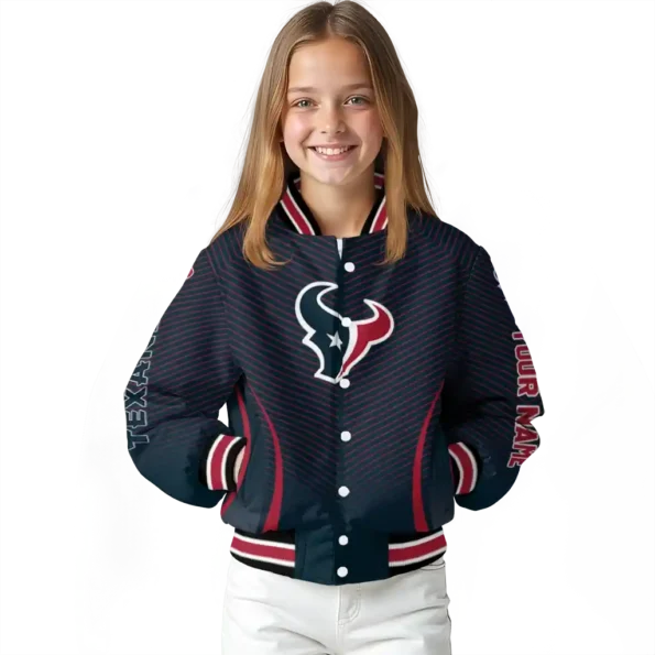 personalized houston texans chevron arrow blue varsity jacket top rated.webp