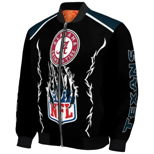 personalized houston texans claw blood blue black bomber jacket best selling