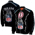personalized houston texans claw blood blue black bomber jacket best selling
