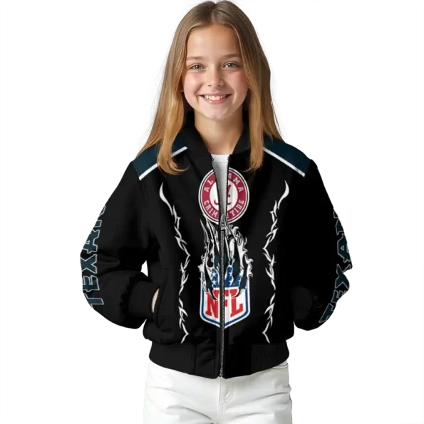 personalized houston texans claw blood blue black bomber jacket top rated